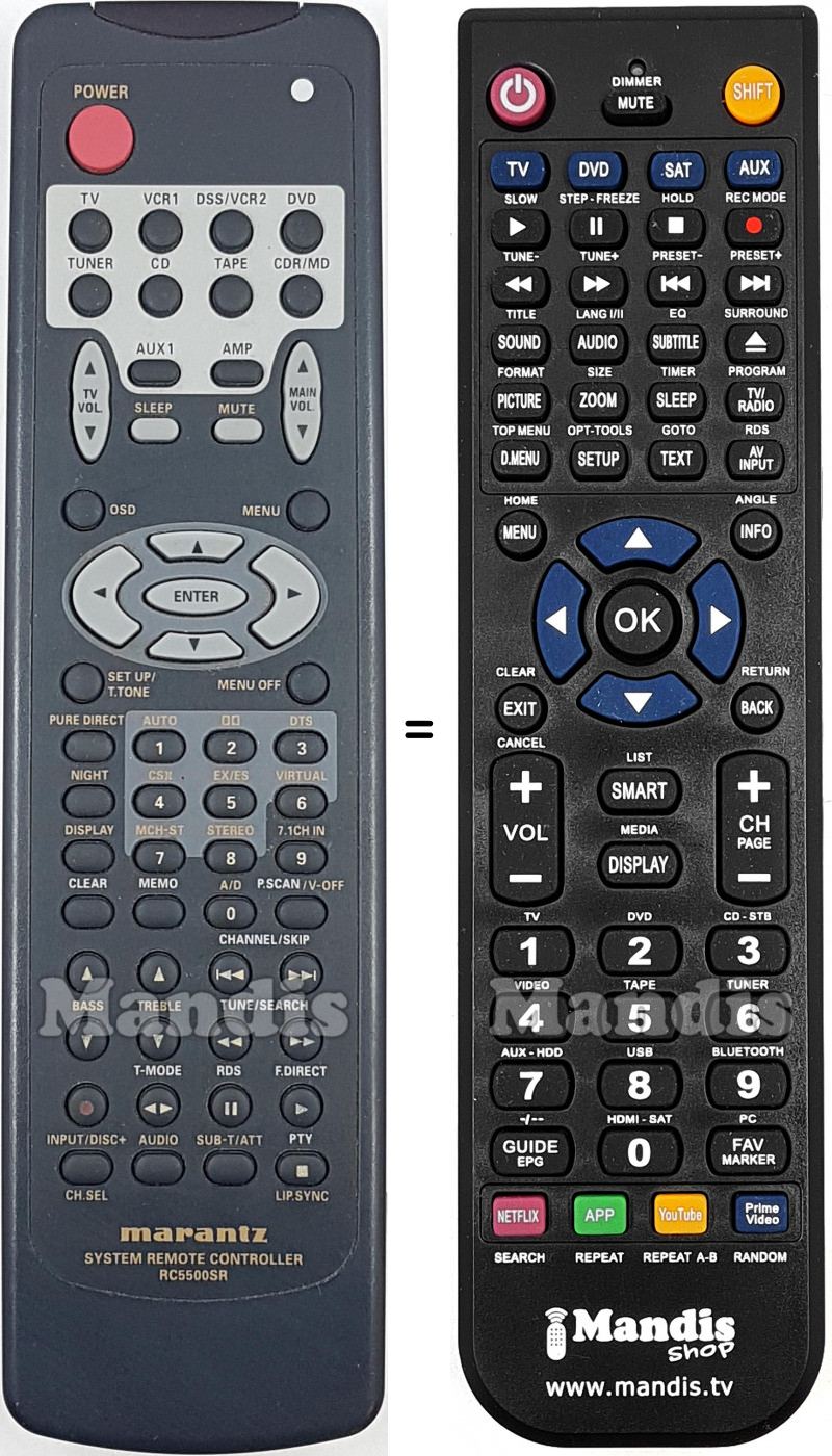 Telecomando equivalente Marantz RC5500SR