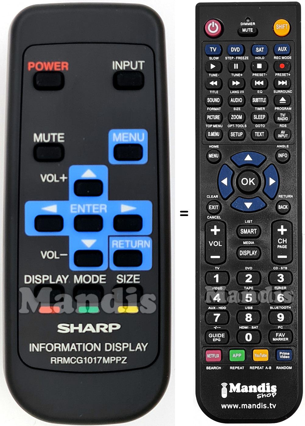 Telecomando equivalente Sharp RRMCG1017MPPZ