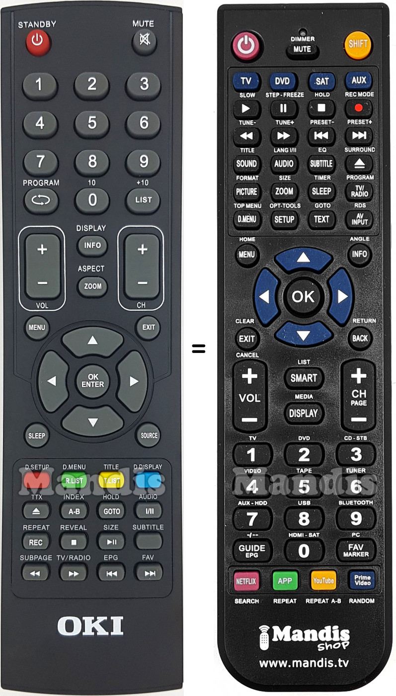 Telecomando equivalente Oki 103185970028