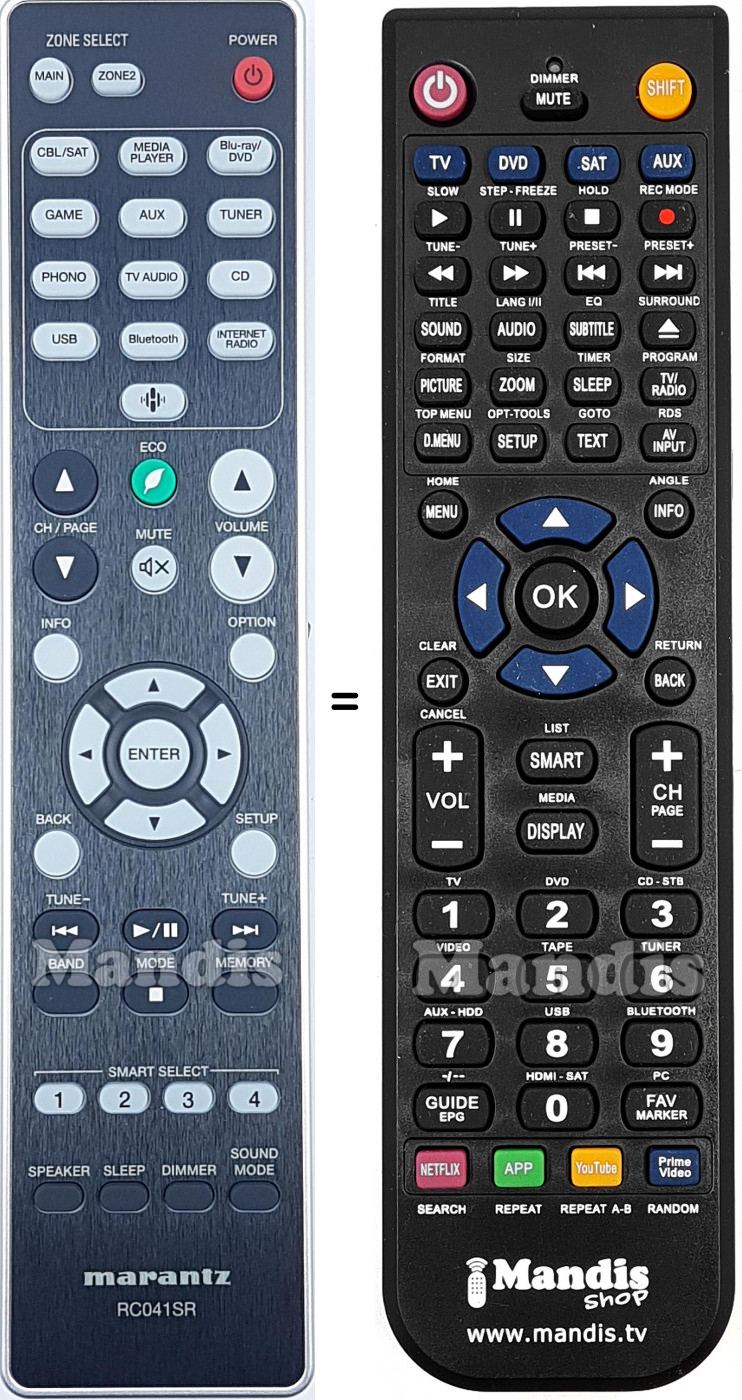 Telecomando equivalente Marantz RC041SR