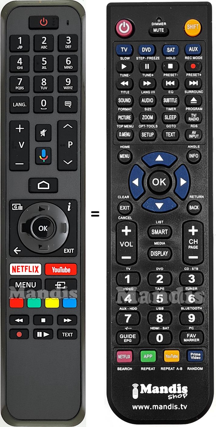 Telecomando equivalente JVC RC43160