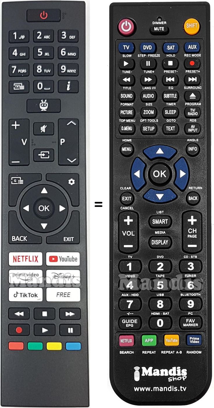 Telecomando equivalente Vestel RC-45157T