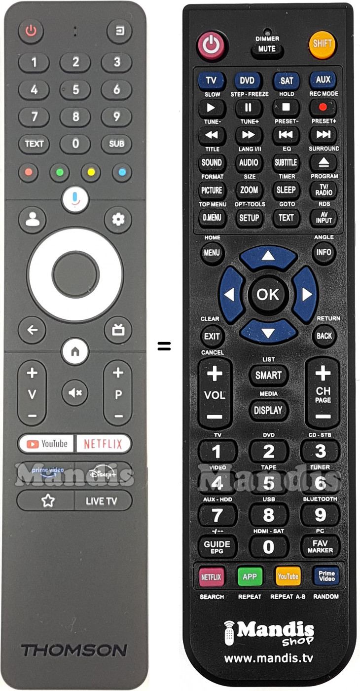Telecomando equivalente Thomson RC112GH Telecomando equivalente Thomson RC112GH