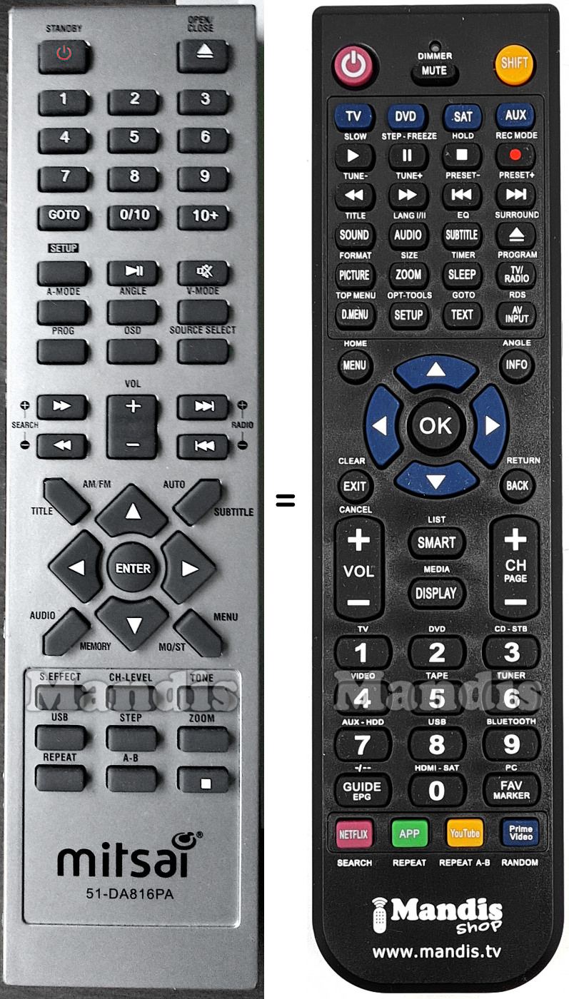 Telecomando equivalente 51-DA816PA