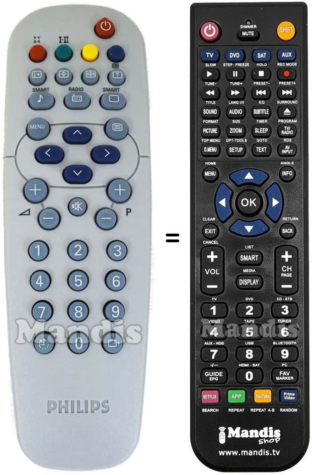 Telecomando equivalente Philips RCLE 011