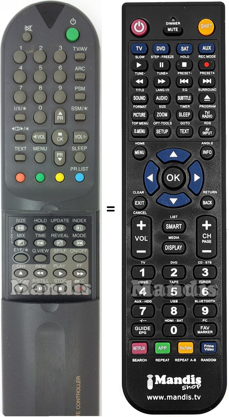 Telecomando equivalente LG 6710V00009P