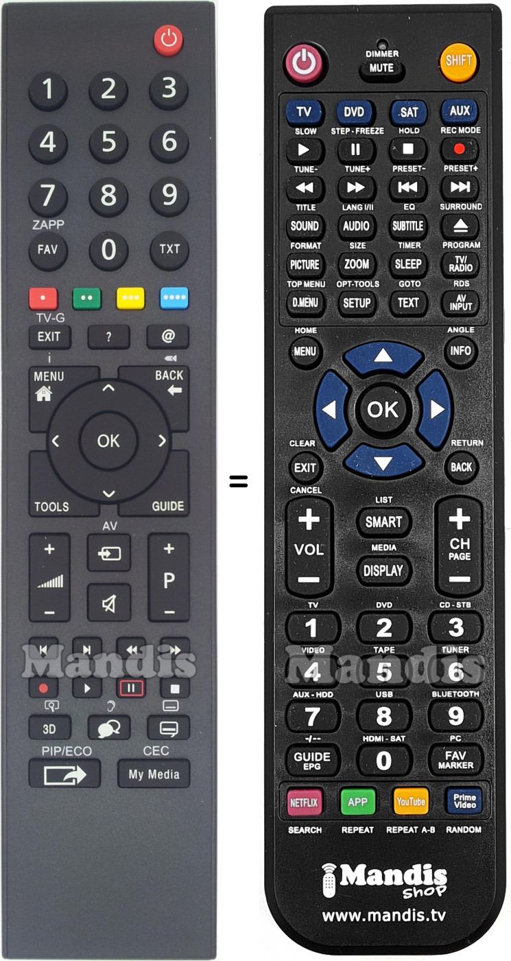 Telecomando equivalente Bush MHS187R