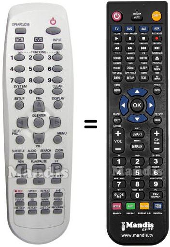 Telecomando equivalente Daewoo 97P1RA2BA0