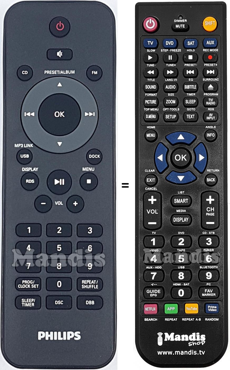 Telecomando equivalente Philips 996510056596