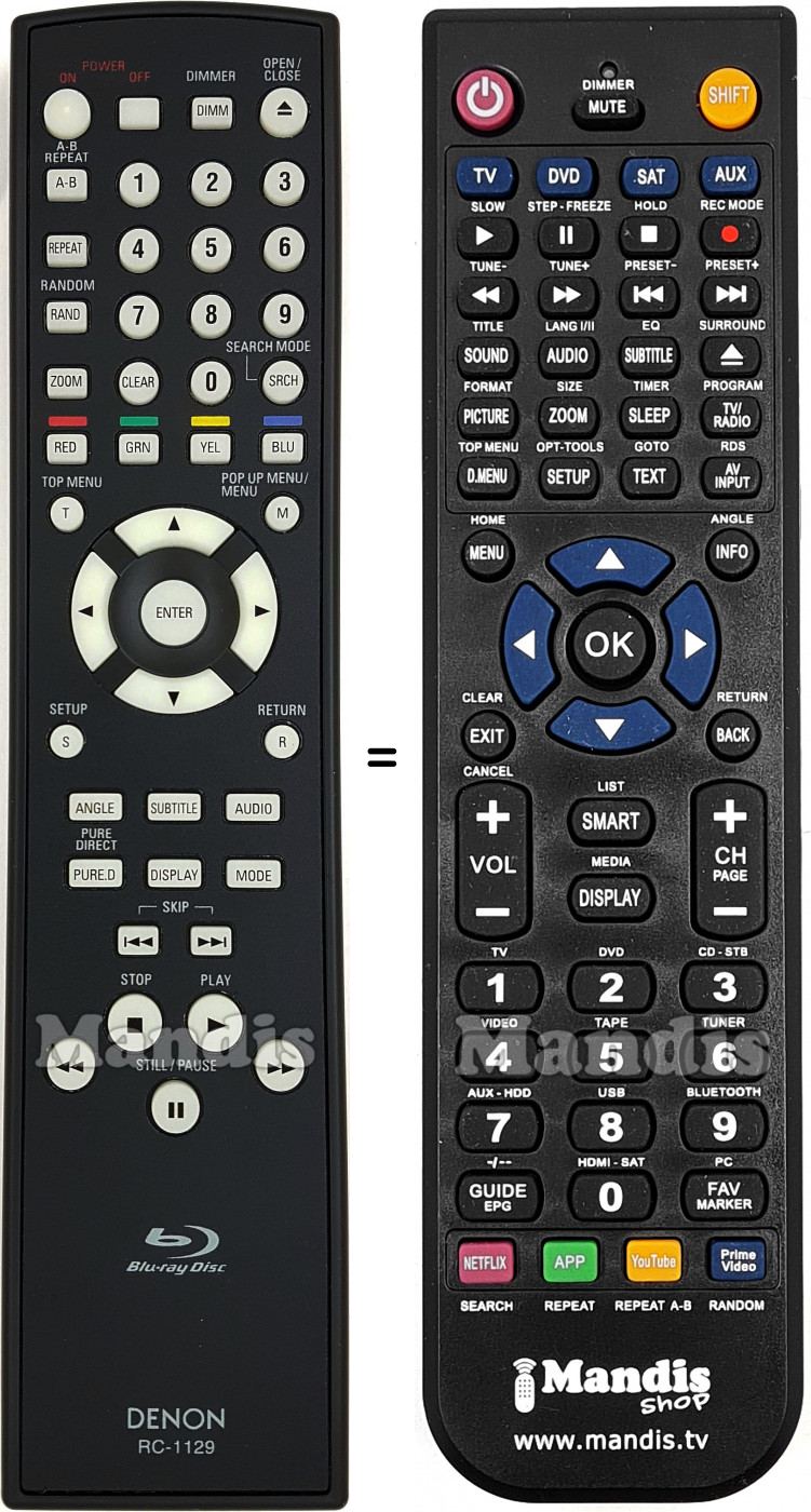 Telecomando equivalente Denon RC-1129