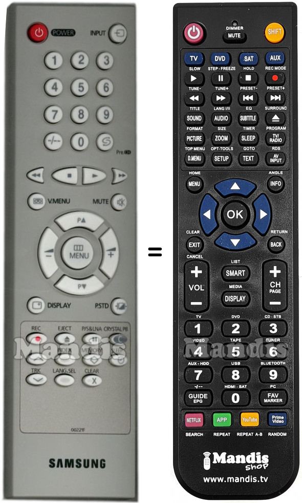 Telecomando equivalente Samsung AA59-00221F