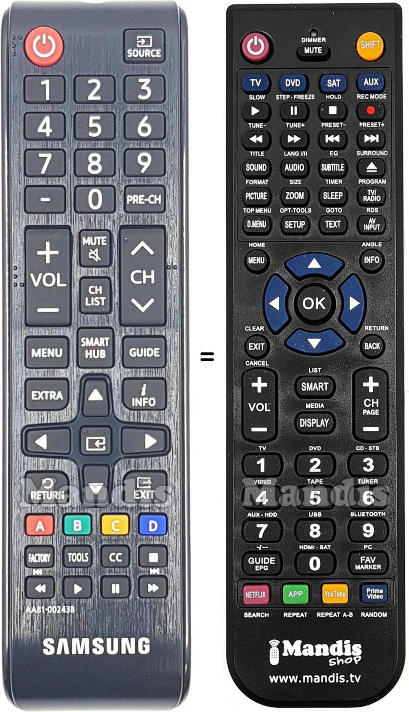 Telecomando equivalente Samsung AA81-00243B