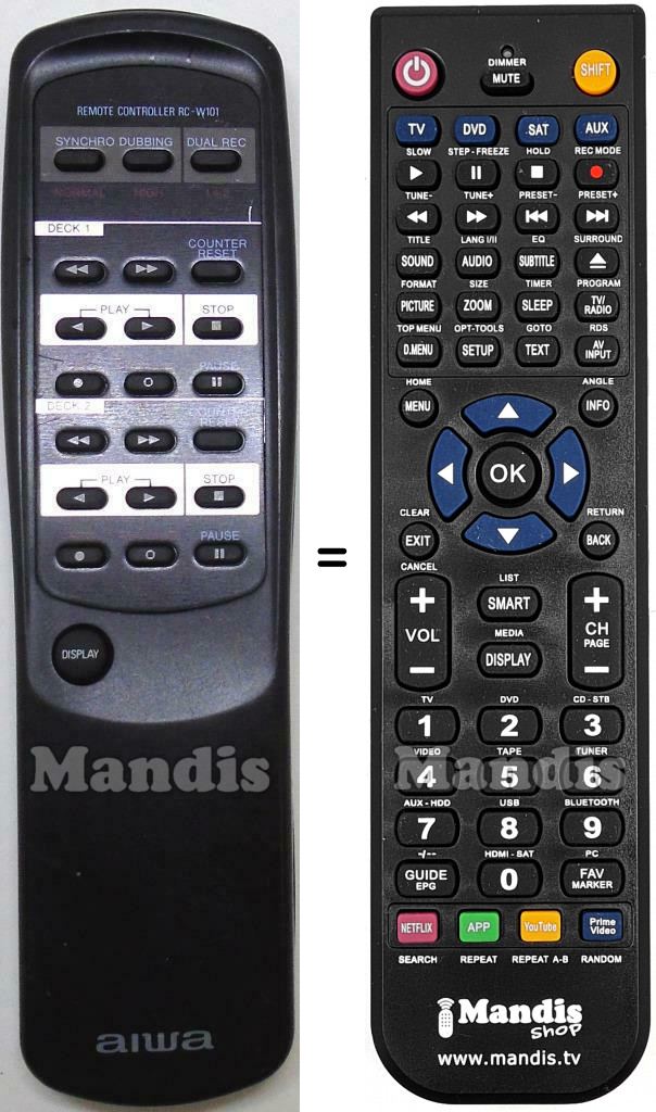 Telecomando equivalente Aiwa RC-W101