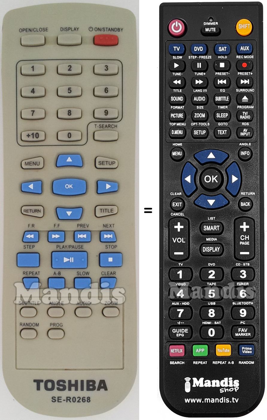 Telecomando equivalente Toshiba SE-R0268