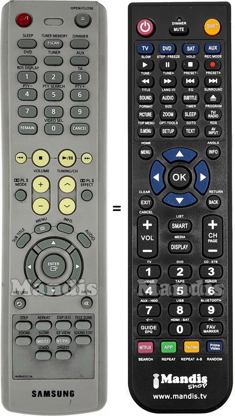 Telecomando equivalente Samsung AH59-01511 A