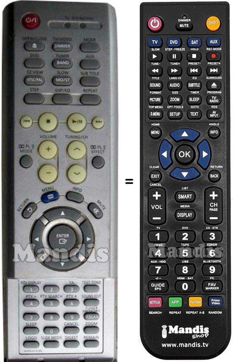 Telecomando equivalente Samsung AH59-01169B