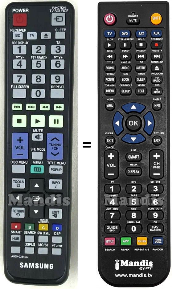 Telecomando equivalente AH59-02345A