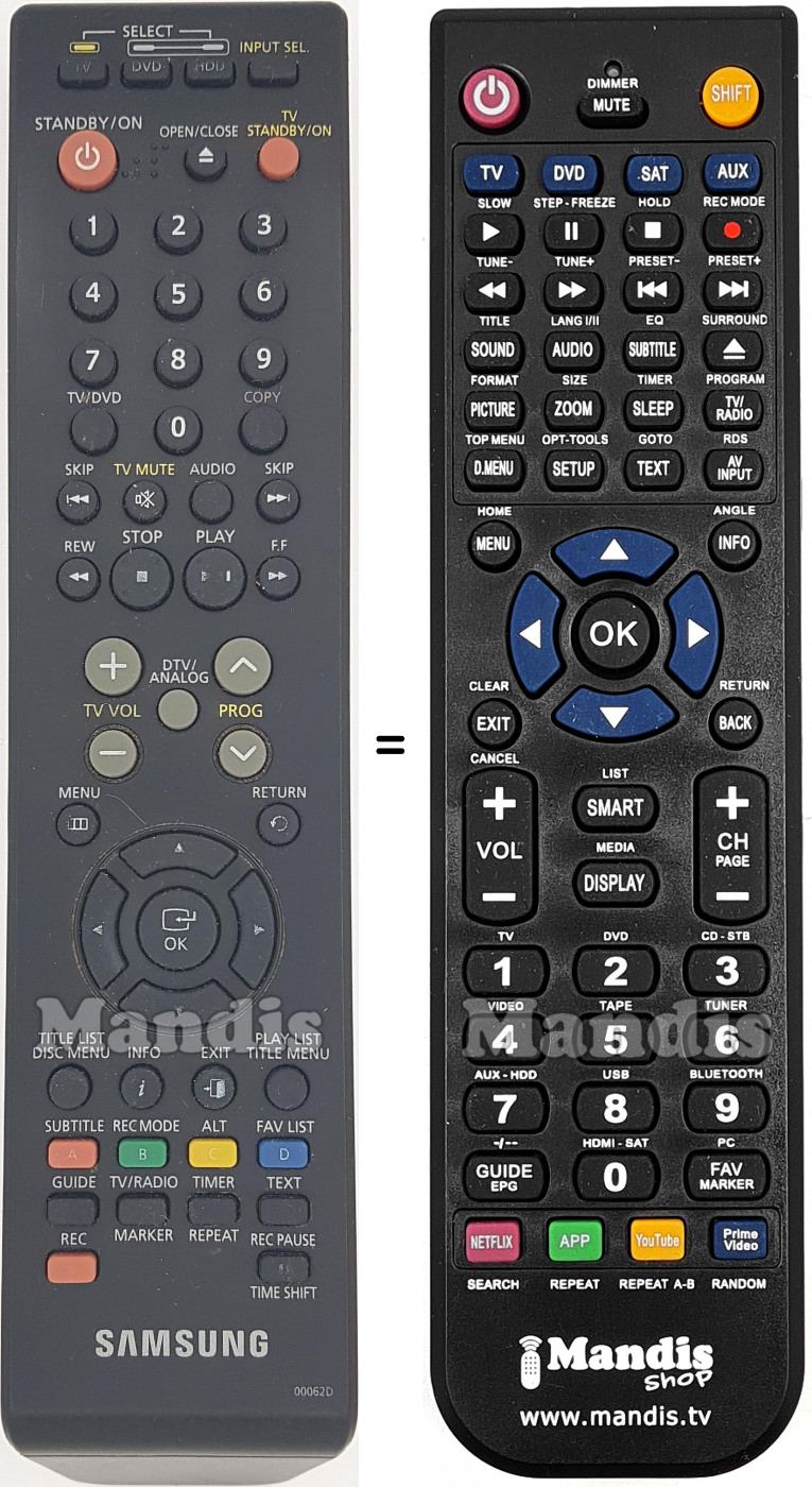 Telecomando equivalente AK59-00062D