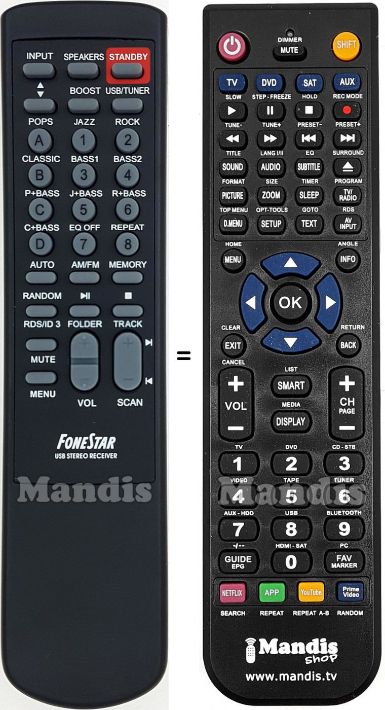 Telecomando equivalente Fonestar AS-360RU
