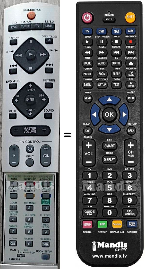 Telecomando equivalente Pioneer AXD7368