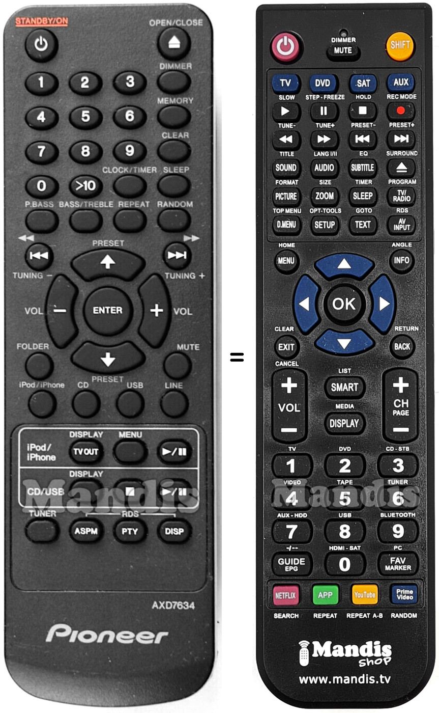 Telecomando equivalente Pioneer AXD7634