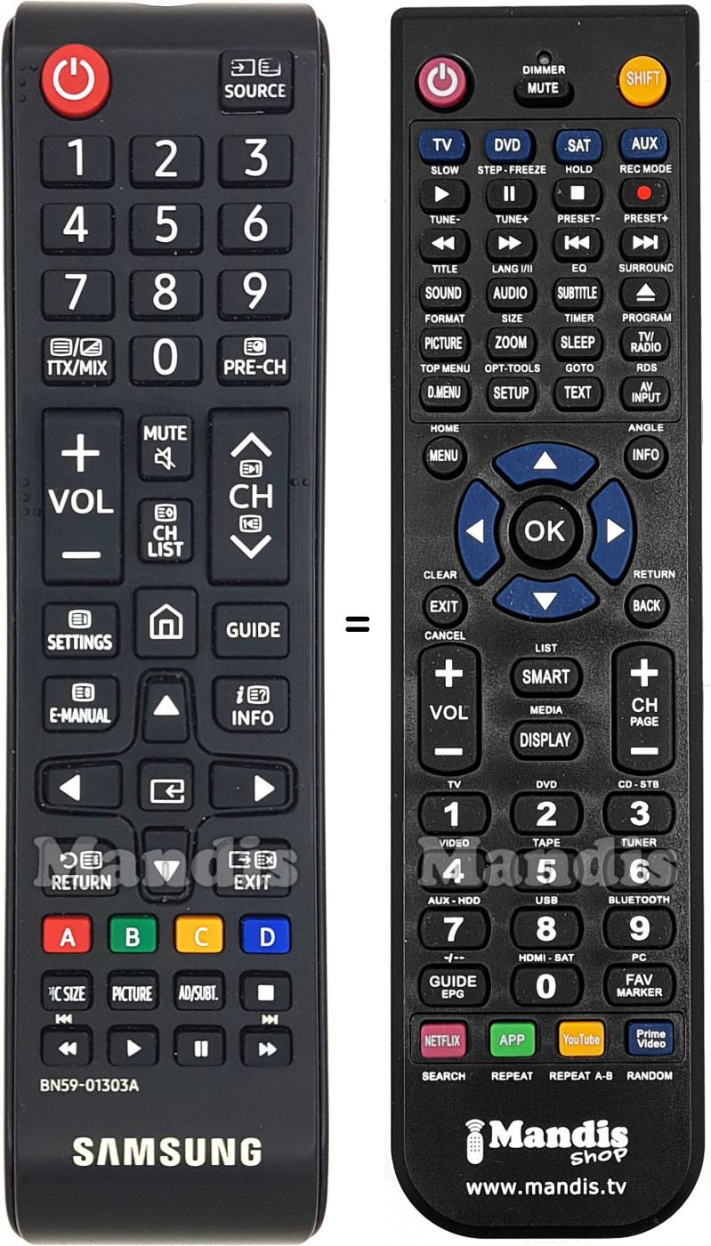 Telecomando equivalente Samsung BN59-01303A