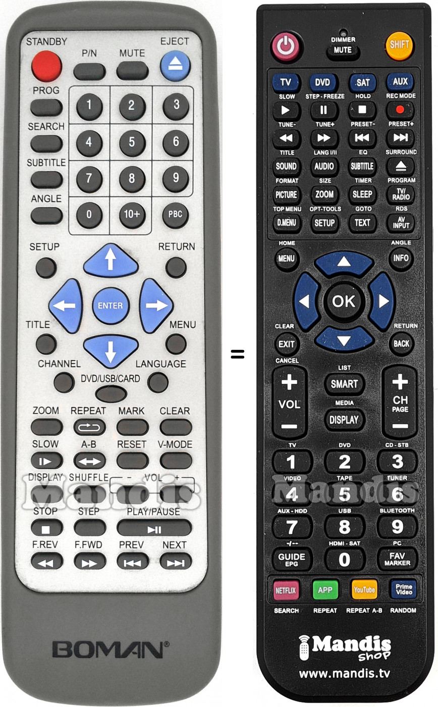 Telecomando equivalente VD Tech BOM002
