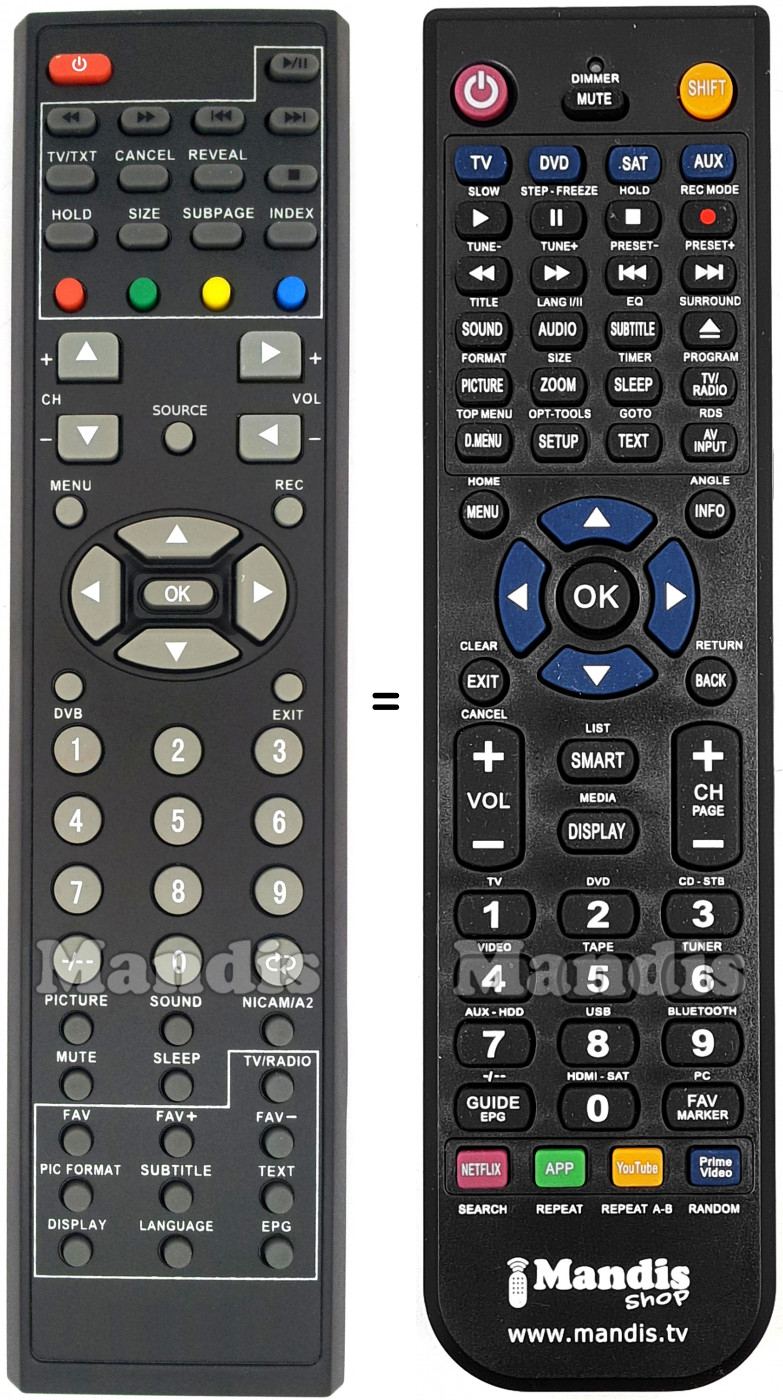 Telecomando equivalente United CI-1024GR
