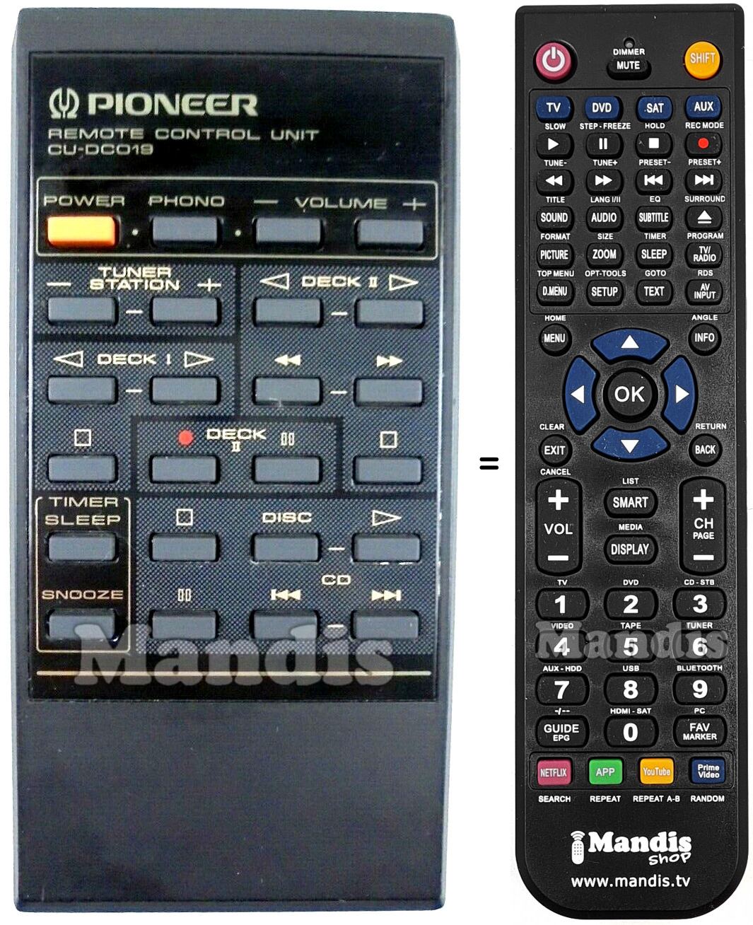 Telecomando equivalente Pioneer CU-DC019