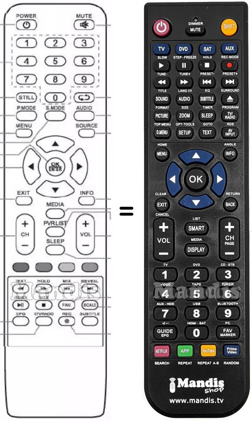 Telecomando equivalente Denver 2200-ED040009