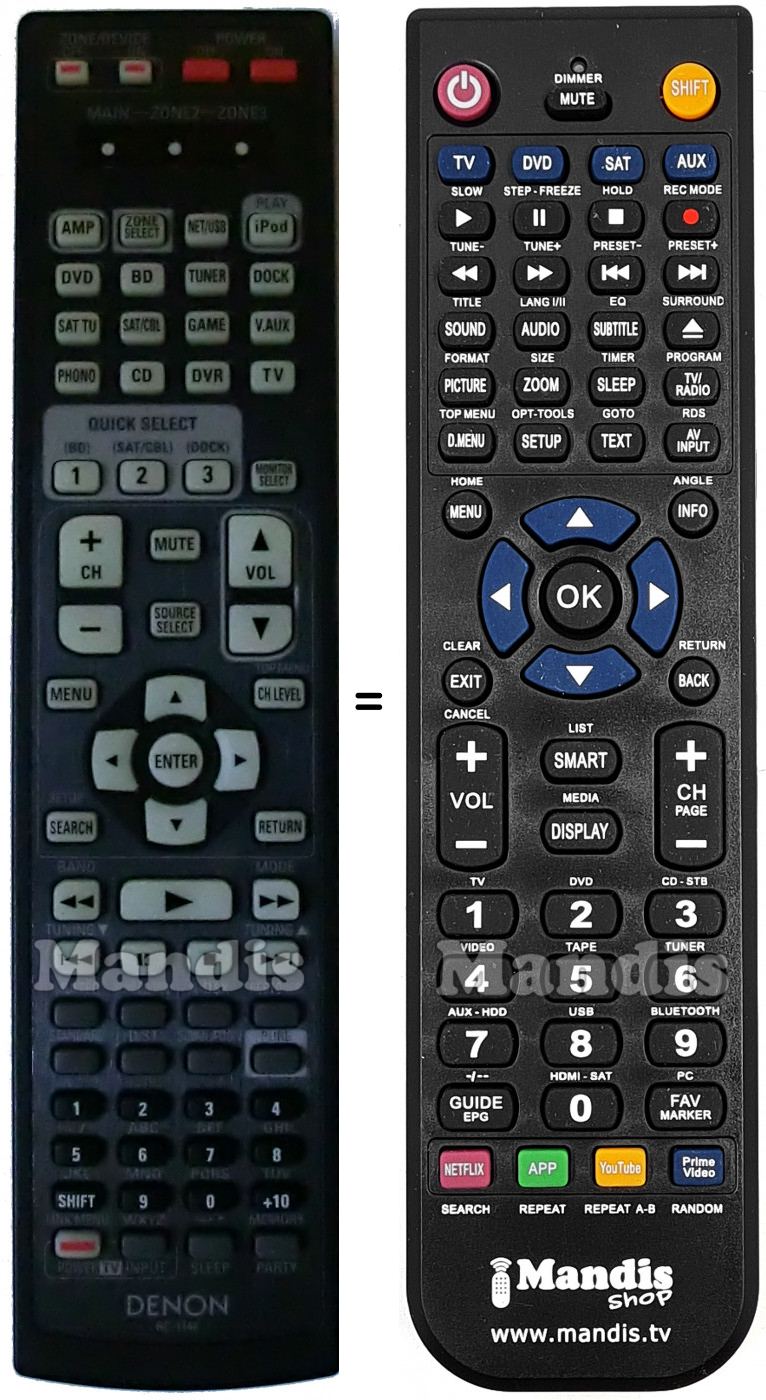 Telecomando equivalente Denon RC1146