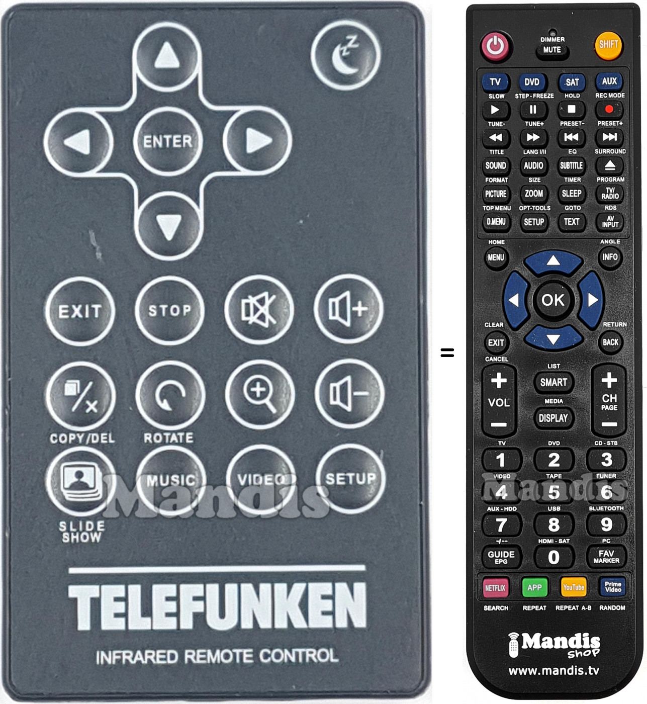 Telecomando equivalente Telefunken DPF10333