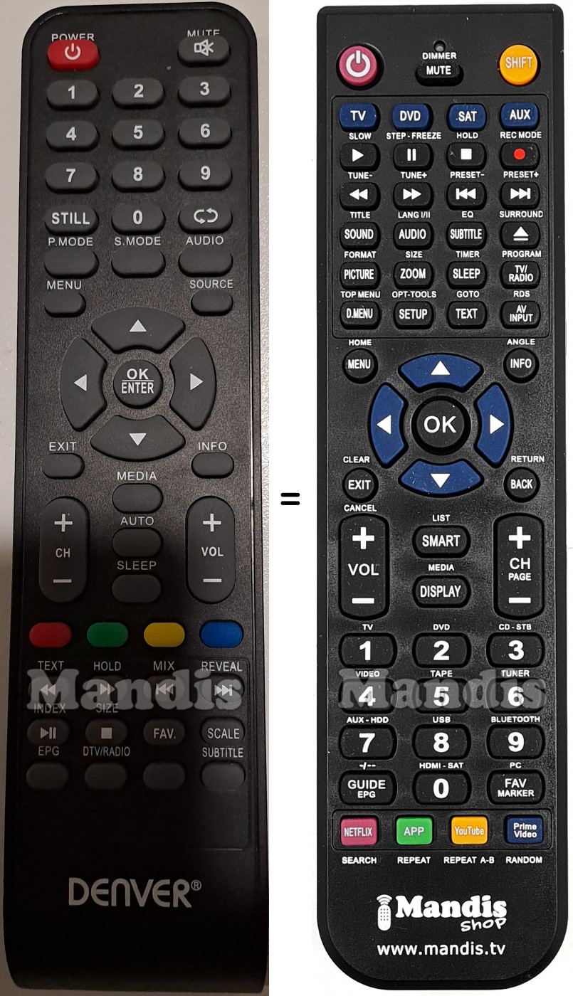 Telecomando equivalente Denver LED-3271MK2