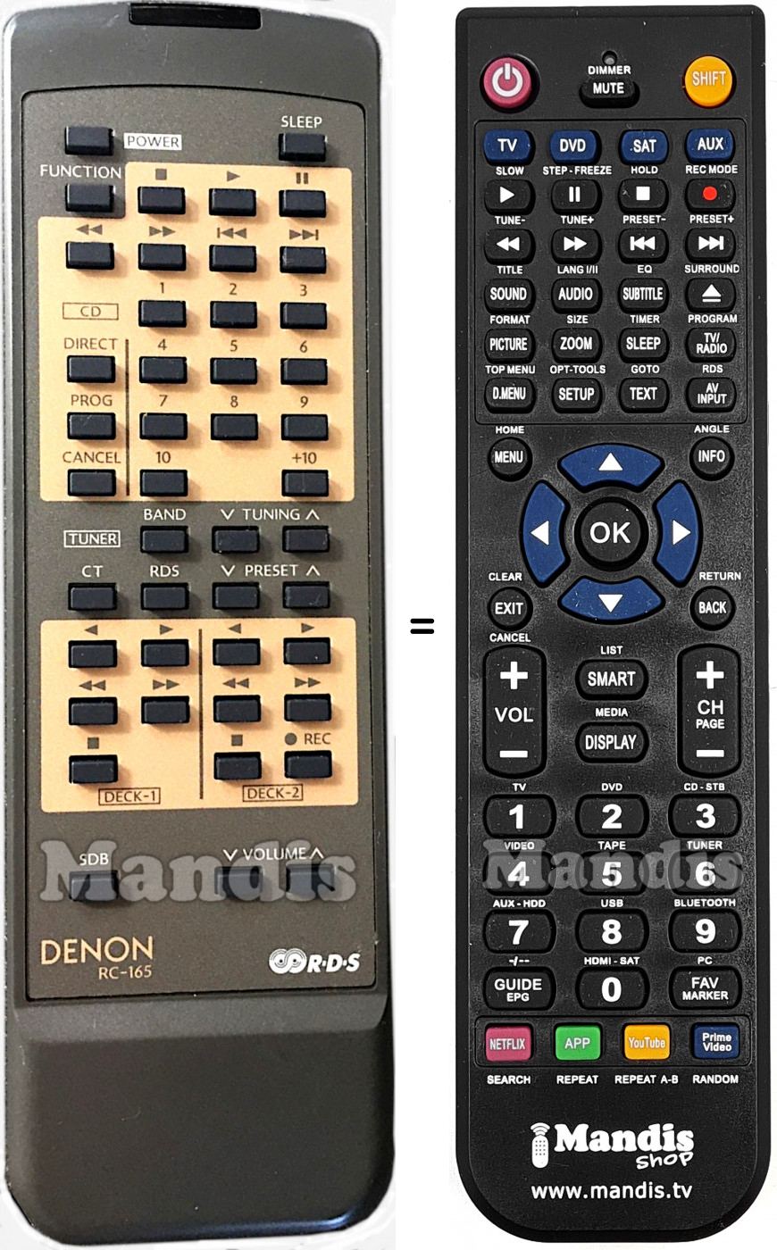 Telecomando equivalente Denon RC-165