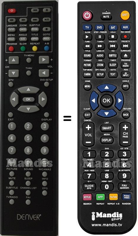 Telecomando equivalente TFD2370DVBT