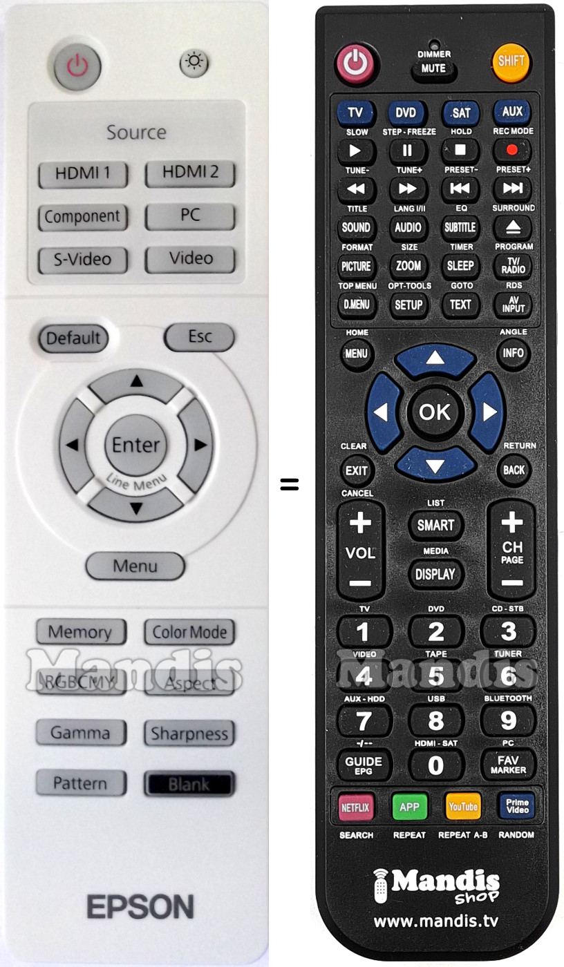Telecomando equivalente Epson 1500150