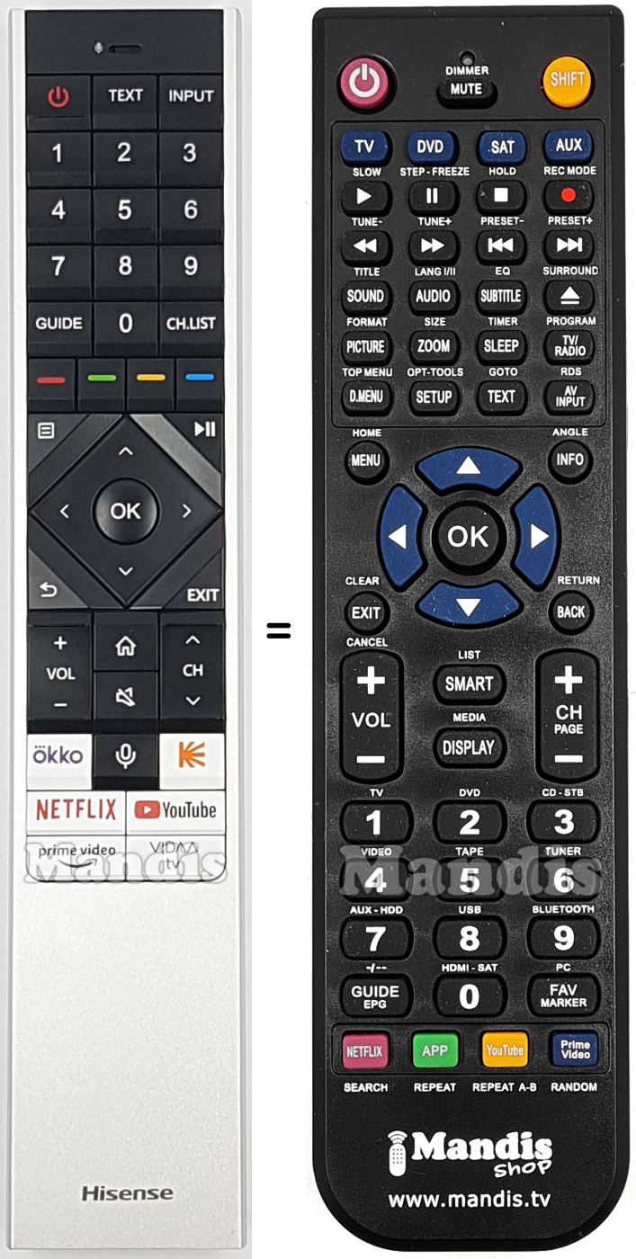 Telecomando equivalente Hisense ERF6Q64H