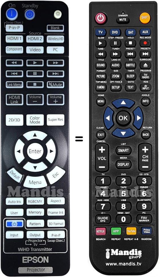 Telecomando equivalente Epson EH-TW7200