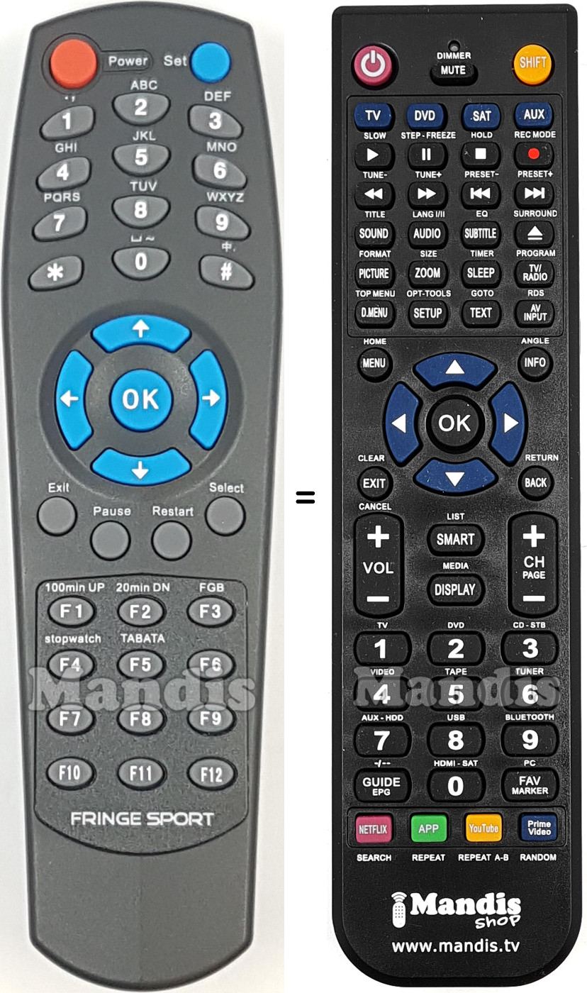Telecomando equivalente Fringe Sport FS001