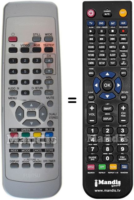 Telecomando equivalente Fujitsu P-RMS 302 S