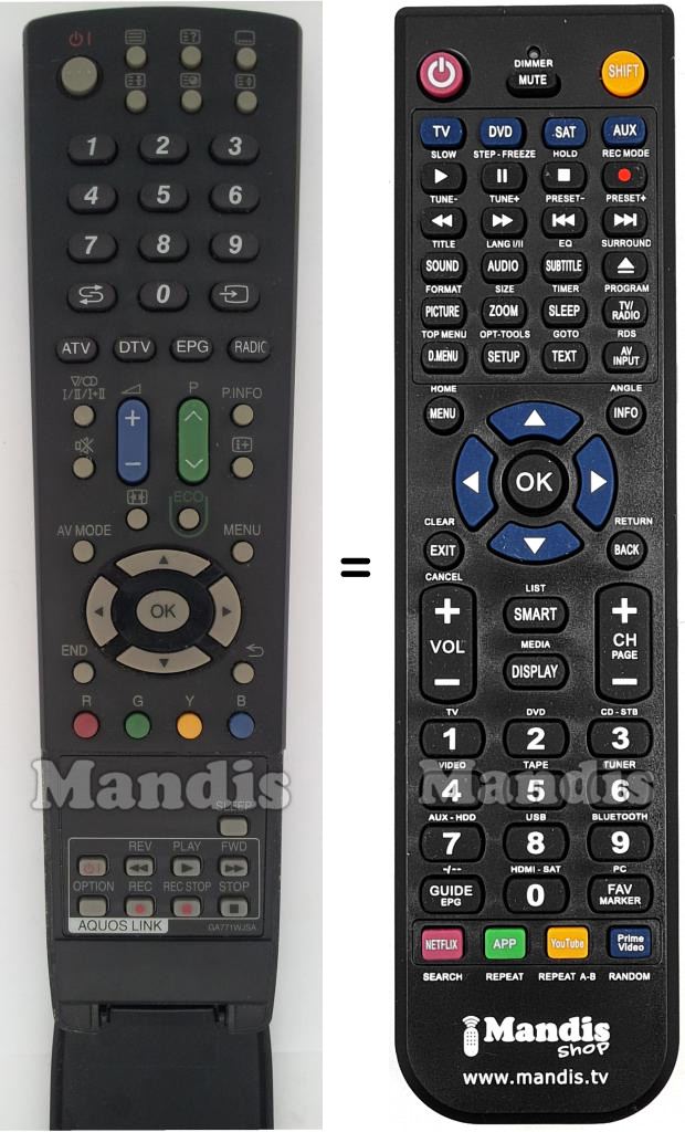 Telecomando equivalente Sharp GA771WJSA