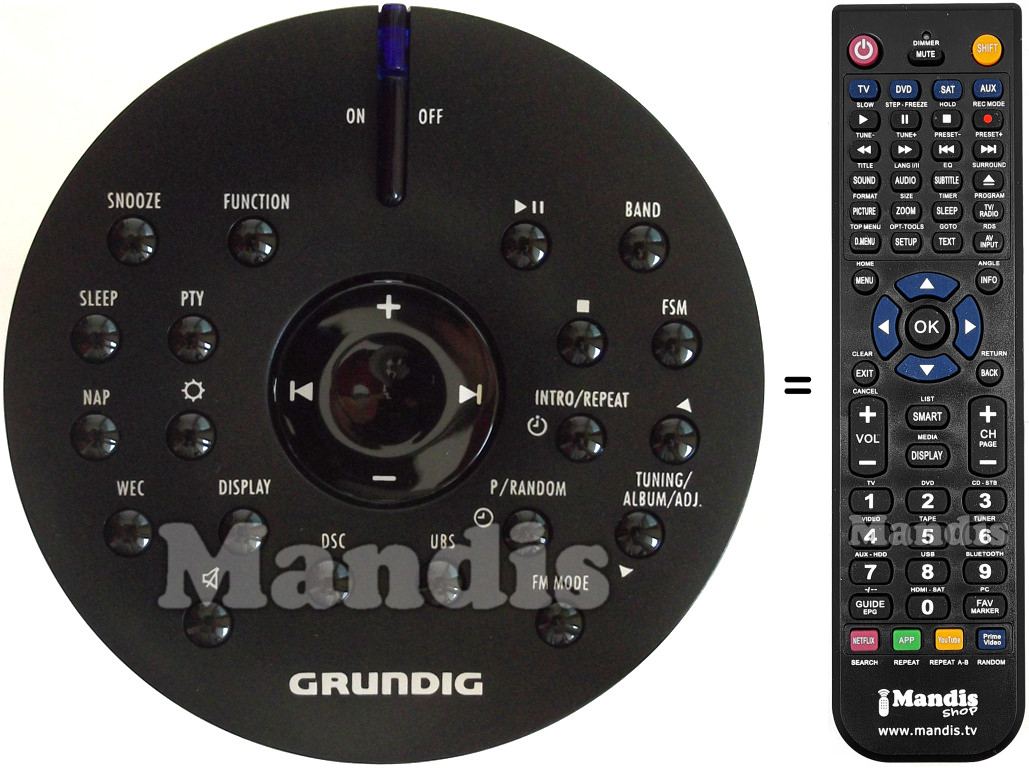 Telecomando equivalente Grundig 720117142600