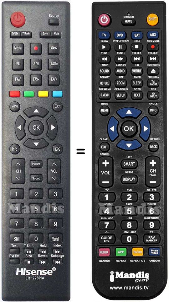 Telecomando equivalente Hisense ER-22601A