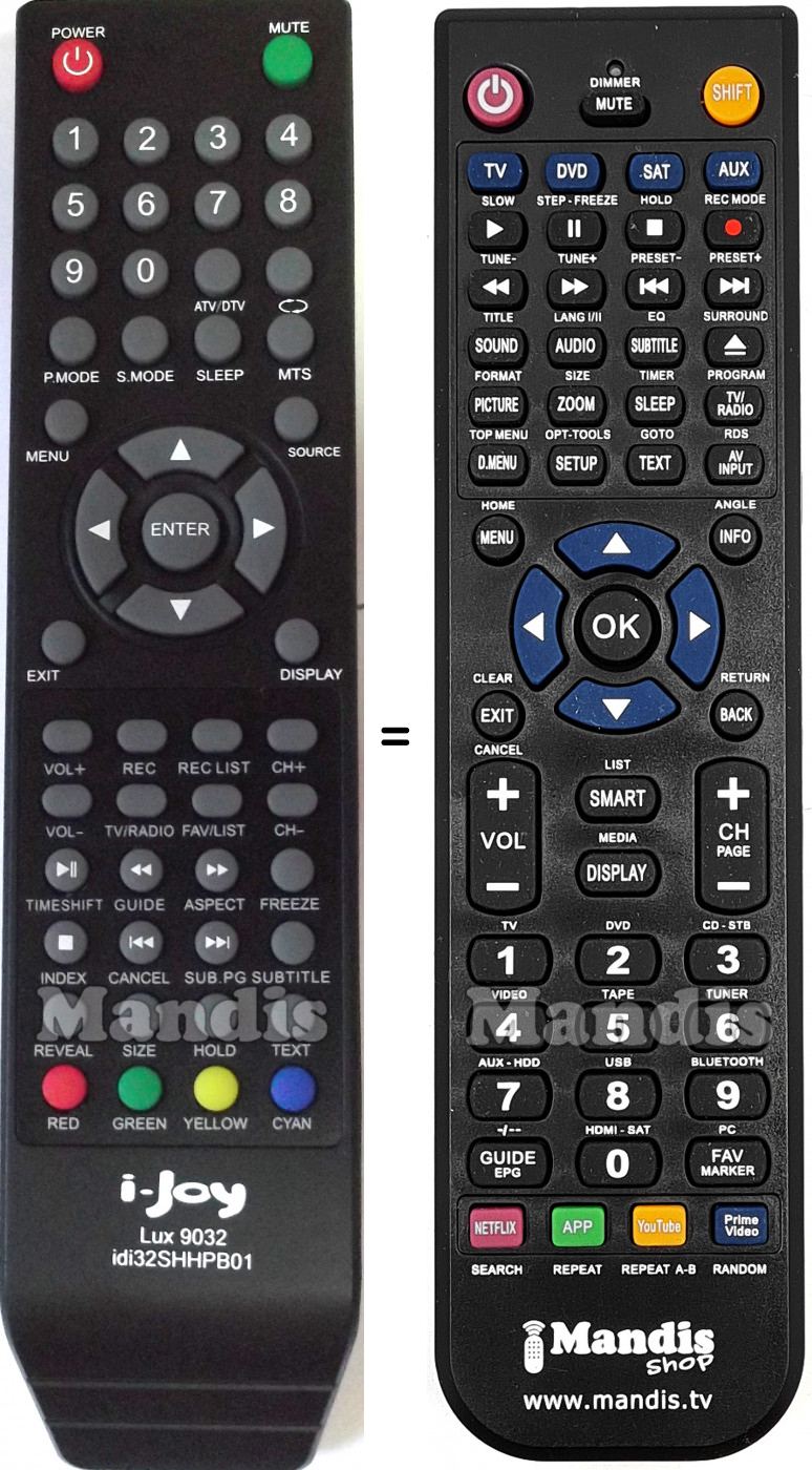 Telecomando equivalente i-Joy ILED 32 SGB 02