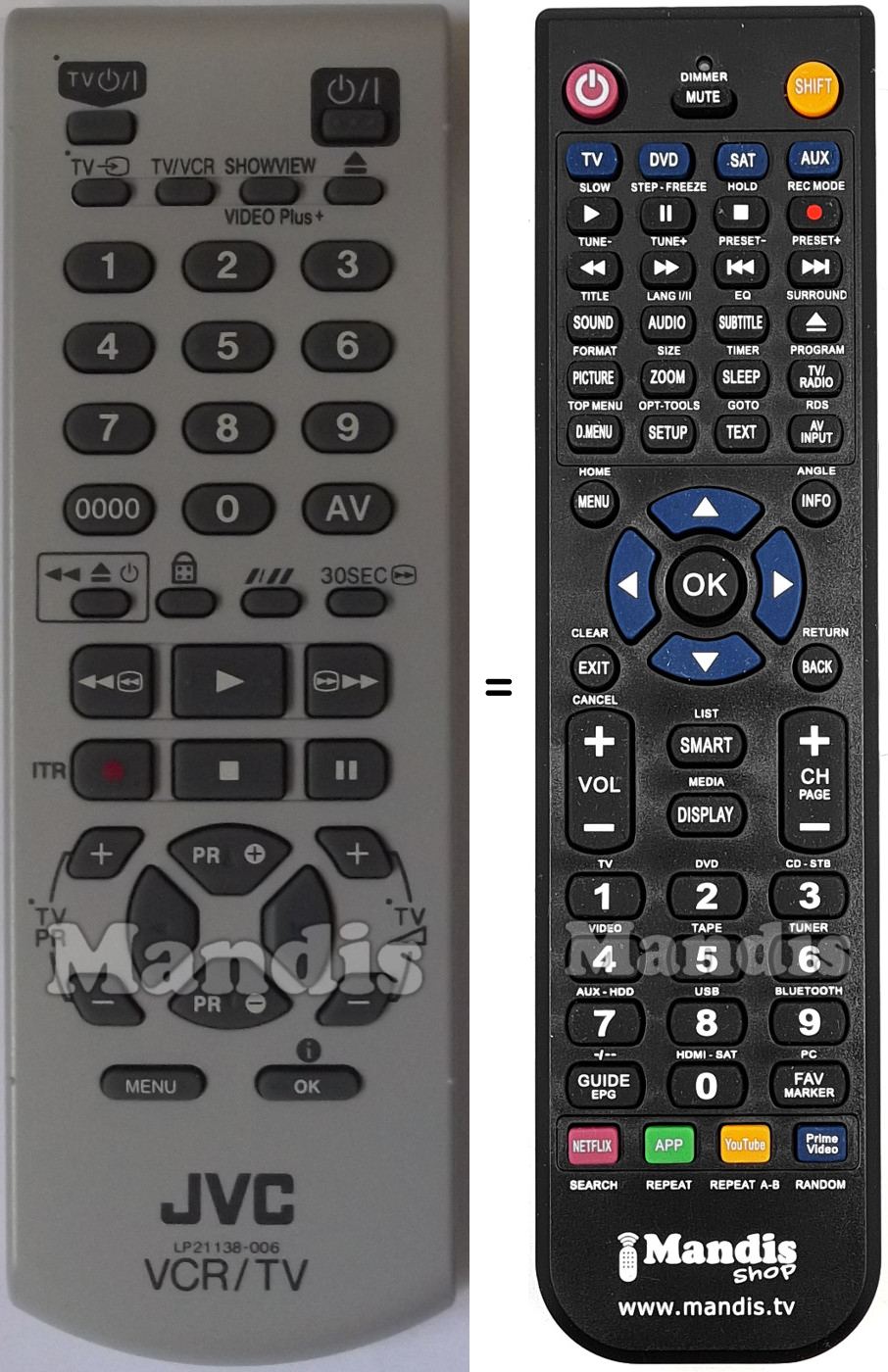 Telecomando equivalente JVC LP21138006
