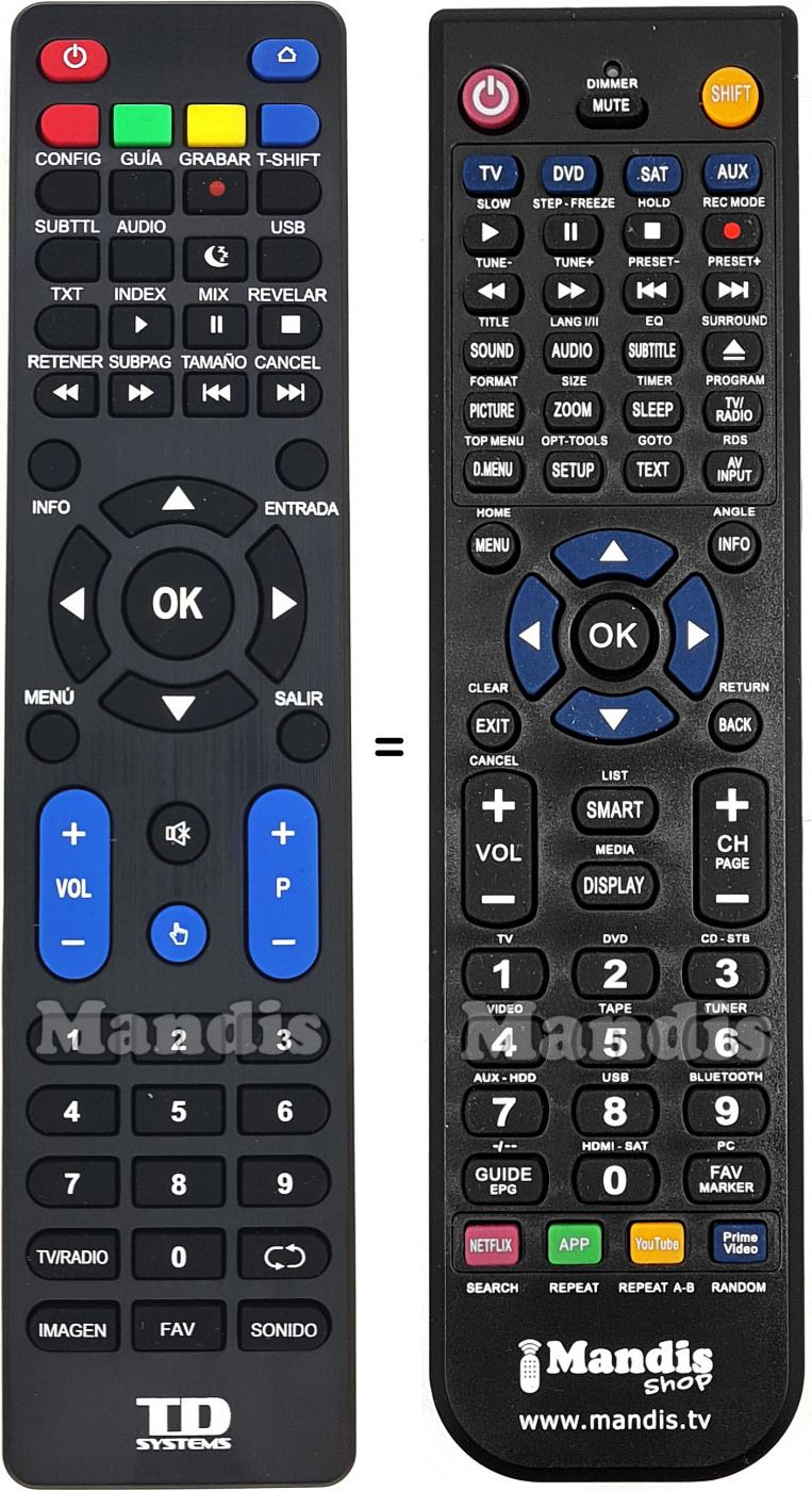 Telecomando equivalente TD Systems K50DLY8US