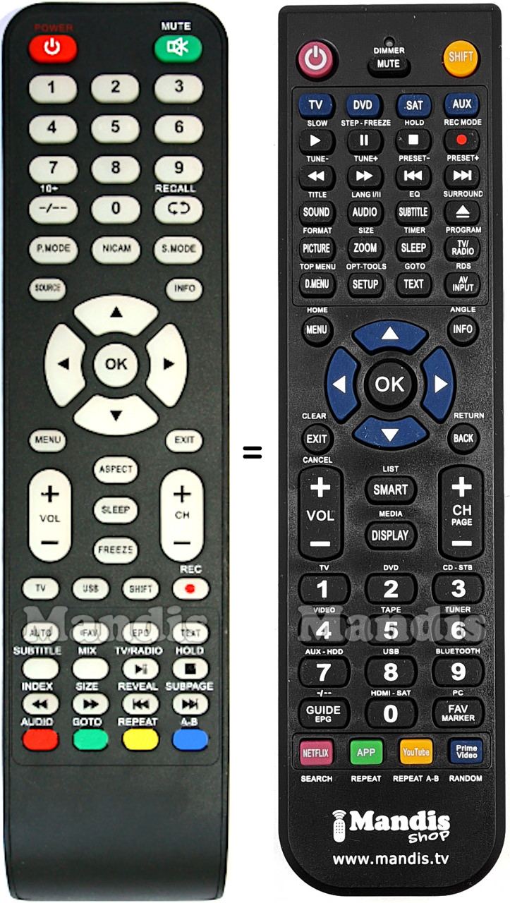 Telecomando equivalente HANTAREX LCD 32REA-FHD
