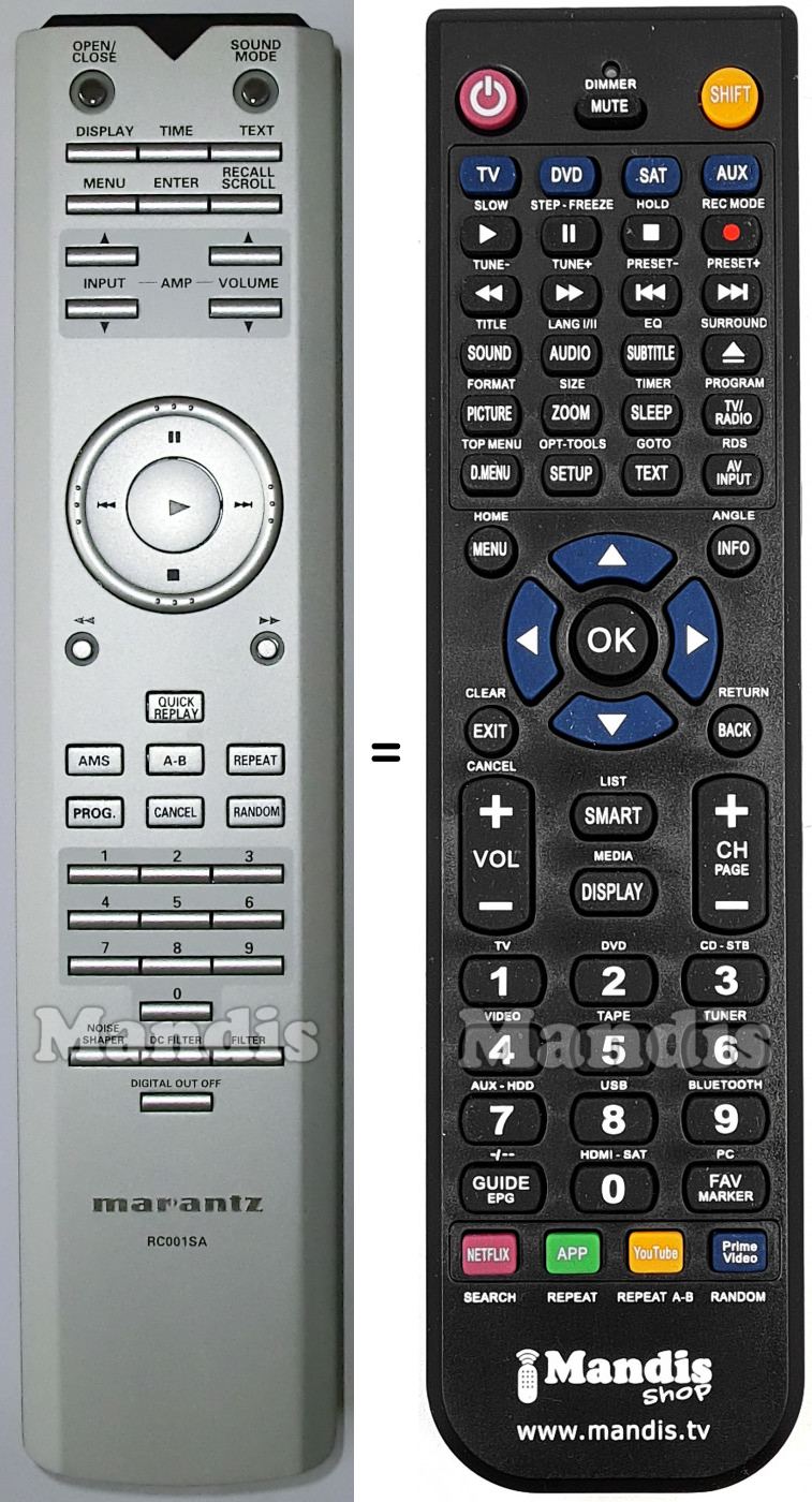 Telecomando equivalente RC001SA