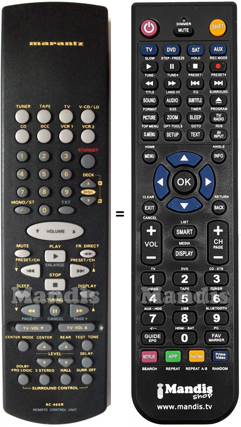 Telecomando equivalente Marantz RC66SR