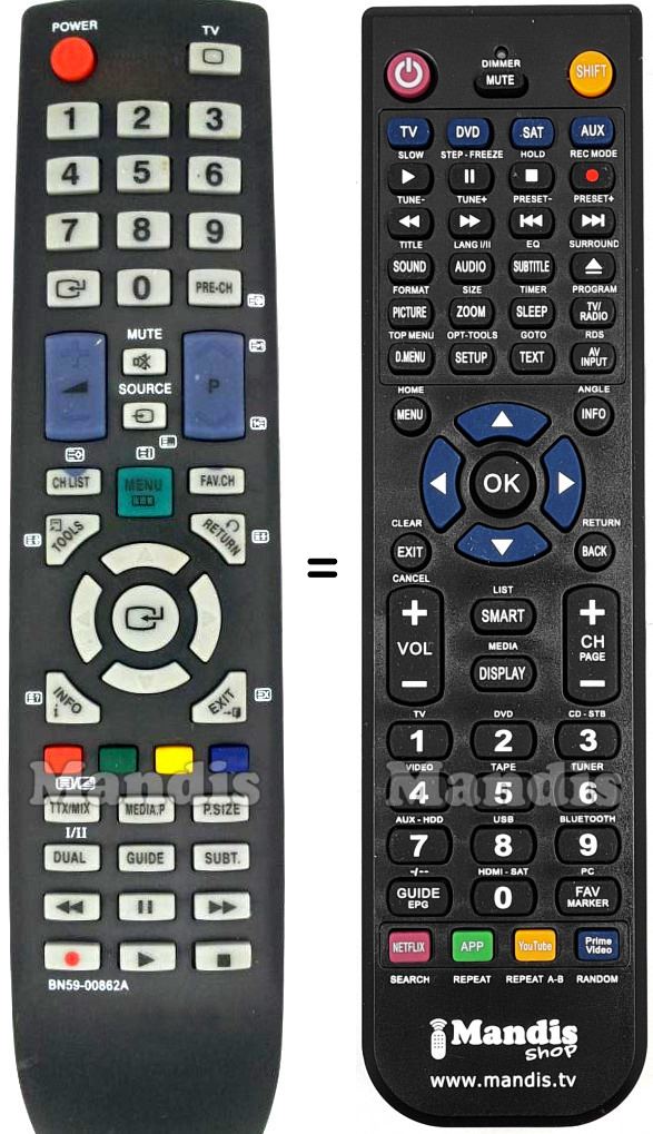 Telecomando equivalente Samsung BN59-00862A
